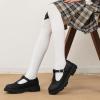 imageJABASIC Girls School Uniform Dress Shoes TStrap Mary Jane FlatsBlack Pu