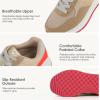 imageJABASIC Women Fashion Sneakers Breathable LaceUp Tennis Running Shoes Comfortable Walking ShoesKhakiPink