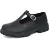 imageJABASIC Girls School Uniform Dress Shoes TStrap Mary Jane FlatsBlack Pu