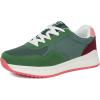 imageJABASIC Women Fashion Sneakers Breathable LaceUp Tennis Running Shoes Comfortable Walking ShoesGreenPink