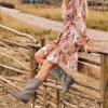 imageJABASIC Womens Mid Calf Western Cowboy Boots Pointed Toe Sequin Embroidered Chunky Heel Cowgirl BootiesKhaki