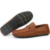 imageJABASIC Kids Penny Loafer Casual SlipOn Moccasin Flats Boys Dress ShoesTan