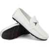 imageJABASIC Kids Penny Loafer Casual SlipOn Moccasin Flats Boys Dress ShoesWhite