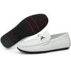 imageJABASIC Kids Penny Loafer Casual SlipOn Moccasin Flats Boys Dress ShoesWhite