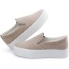 imageJABASIC Women Slipon Platform Loafers Casual Comfortable Loafer ShoesBeige
