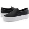 imageJABASIC Women Slipon Platform Loafers Casual Comfortable Loafer ShoesBlack