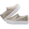 imageJABASIC Women Slipon Platform Loafers Casual Comfortable Loafer ShoesGolden