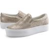 imageJABASIC Women Slipon Platform Loafers Casual Comfortable Loafer ShoesGolden