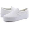 imageJABASIC Women Slipon Platform Loafers Casual Comfortable Loafer ShoesWhite