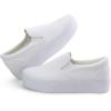imageJABASIC Women Slipon Platform Loafers Casual Comfortable Loafer ShoesWhite