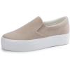 imageJABASIC Women Slipon Platform Loafers Casual Comfortable Loafer ShoesBeige