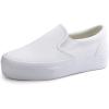 imageJABASIC Women Slipon Platform Loafers Casual Comfortable Loafer ShoesWhite