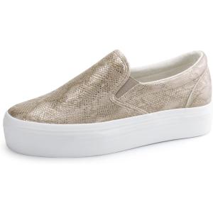 imageJABASIC Women Slipon Platform Loafers Casual Comfortable Loafer ShoesGolden