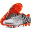 imageJABASIC Kids Outdoor Soccer Cleats Athletic Firm Ground Football ShoesSilver