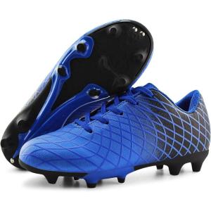 imageJABASIC Kids Outdoor Soccer Cleats Athletic Firm Ground Football ShoesBlue