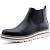 imageJABASIC Womens Chelsea Elastic Ankle Boots Waterproof Flat BootsBlack2