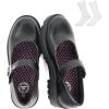 image:imageJABASIC Girls Mary Jane School Shoes with Socks Set Black Uniform Shoes Hook Loop Shoes for KidsBlack