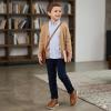 image:imageJABASIC Boys Oxfords Casual Wingtip Brogue Shoes Comfort Uniform Formal Dress SneakersBrown