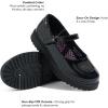 image:imageJABASIC School Shoes for Girls Mary Jane Uniform Oxford Dress Shoes with Knee High SocksBlack