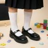 image:imageJABASIC School Shoes for Girls Mary Jane Uniform Oxford Dress Shoes with Knee High SocksBlack