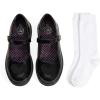 image:imageJABASIC School Shoes for Girls Mary Jane Uniform Oxford Dress Shoes with Knee High SocksBlack