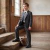 image:imageJABASIC Boys School Uniform Shoes Lightweight Kids Formal Dress Shoes SlipOn Loafers with Hook and Loop StrapBlack