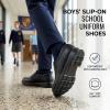 image:imageJABASIC Boys SlipOn School Uniform Shoes NonSlip Comfortable Loafers for KidsBlack