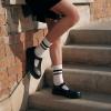 image:imageJABASIC Girls Lightweight NonMarking TStrap School Uniform Shoes Mary Jane FlatsBlack