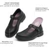 image:imageJABASIC Girls Lightweight NonMarking TStrap School Uniform Shoes Mary Jane FlatsBlack