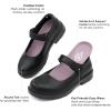 image:imageJABASIC Girls Mary Jane School Dress Shoes Hook Loop Strap NonMarking Sole for Everyday and PartiesBlack