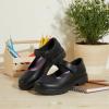 image:imageJABASIC Girls Mary Jane School Dress Shoes Hook Loop Strap NonMarking Sole for Everyday and PartiesBlack