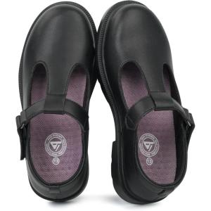 image:imageJABASIC Girls Lightweight NonMarking TStrap School Uniform Shoes Mary Jane FlatsBlack