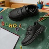 image:imageJABASIC Kids Double Hook and Loop School Uniform Sneakers NonSlip Comfort Shoes for Boys GirlsBlack