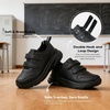 image:imageJABASIC Kids Double Hook and Loop School Uniform Sneakers NonSlip Comfort Shoes for Boys GirlsBlack