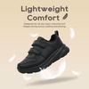 image:imageJABASIC Kids Double Hook and Loop School Uniform Sneakers NonSlip Comfort Shoes for Boys GirlsBlack
