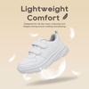 image:imageJABASIC Kids Double Hook and Loop School Uniform Sneakers NonSlip Comfort Shoes for Boys GirlsWhite