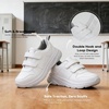 image:imageJABASIC Kids Double Hook and Loop School Uniform Sneakers NonSlip Comfort Shoes for Boys GirlsWhite