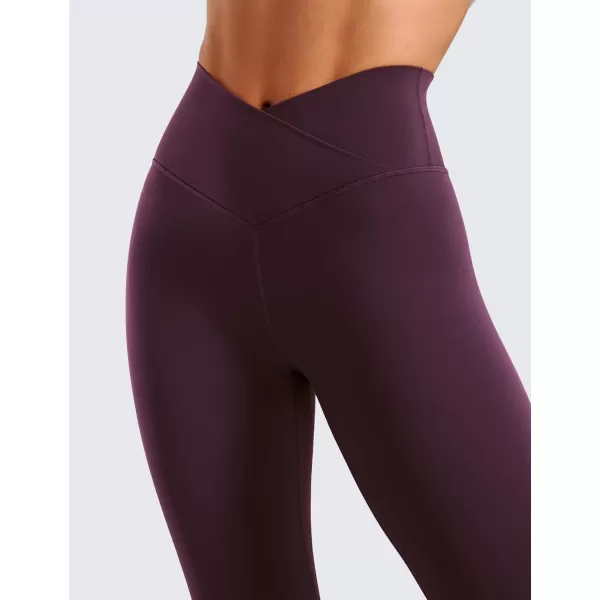 CRZ YOGA Womens Butterluxe Cross Waist Workout Leggings 25  28  V Crossover High Waisted Gym Athletic Yoga LeggingsDeep Purple