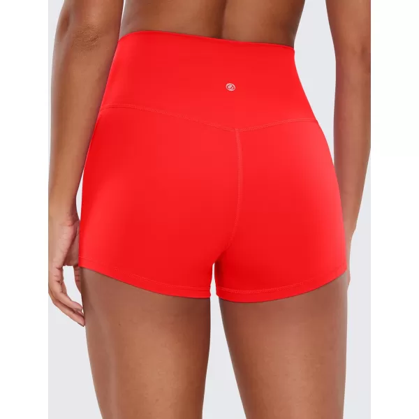 CRZ YOGA Womens Butterluxe Crossover Biker Shorts 3  5  Criss Cross High Waisted Workout Yoga Shorts Buttery SoftDark Red