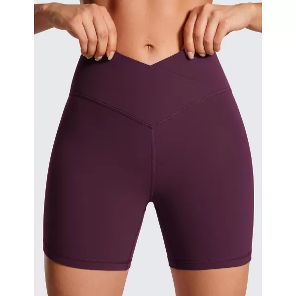 CRZ YOGA Womens Butterluxe Crossover Biker Shorts 3  5  Criss Cross High Waisted Workout Yoga Shorts Buttery SoftDeep Purple