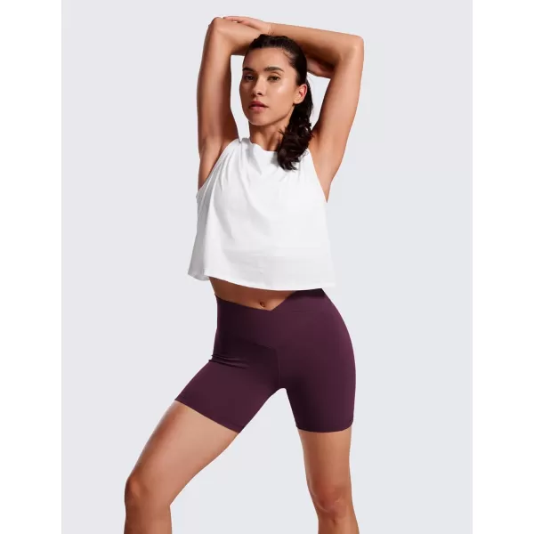 CRZ YOGA Womens Butterluxe Crossover Biker Shorts 3  5  Criss Cross High Waisted Workout Yoga Shorts Buttery SoftDeep Purple