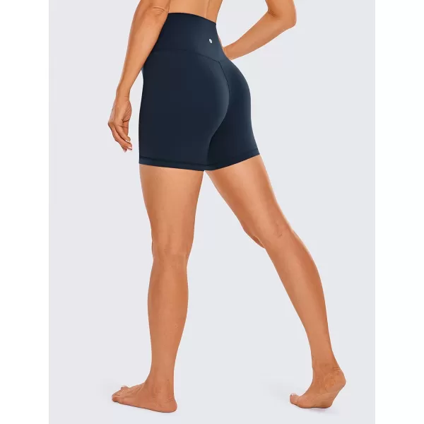 CRZ YOGA Womens Butterluxe Crossover Biker Shorts 3  5  Criss Cross High Waisted Workout Yoga Shorts Buttery SoftTwilight Blue