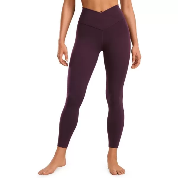 CRZ YOGA Womens Butterluxe Cross Waist Workout Leggings 25  28  V Crossover High Waisted Gym Athletic Yoga LeggingsDeep Purple