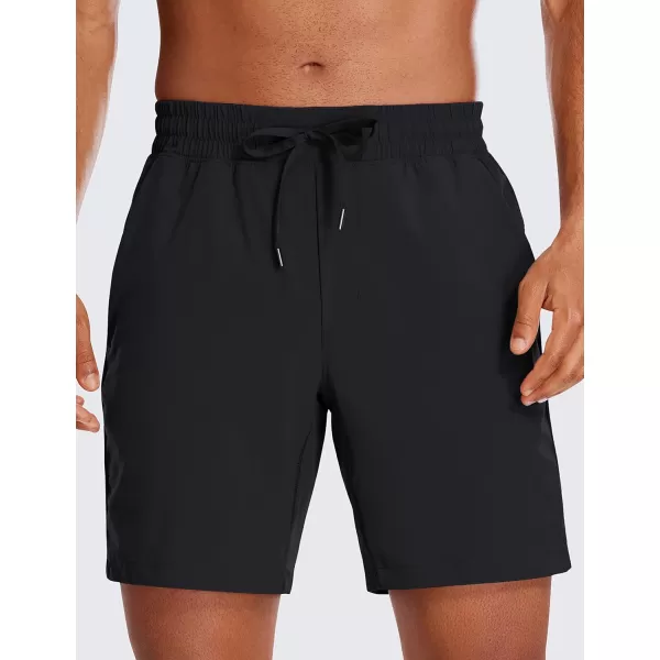 CRZ YOGA Mens 2 in 1 Running Shorts with Liner  7 Quick Dry Workout Sports Athletic Shorts with PocketsBlack