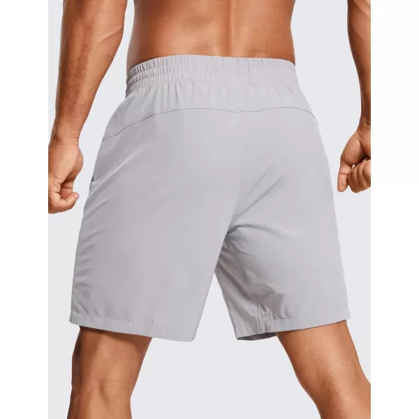 CRZ YOGA Mens 2 in 1 Running Shorts with Liner  7 Quick Dry Workout Sports Athletic Shorts with PocketsGull Gray