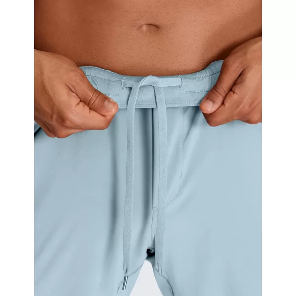 CRZ YOGA Mens 2 in 1 Running Shorts with Liner  7 Quick Dry Workout Sports Athletic Shorts with PocketsLight Grayish Blue