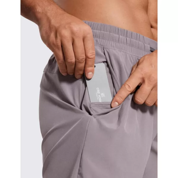 CRZ YOGA Mens 2 in 1 Running Shorts with Liner  7 Quick Dry Workout Sports Athletic Shorts with PocketsLunar Rock