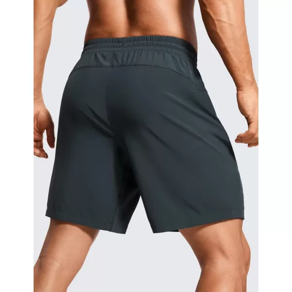 CRZ YOGA Mens 2 in 1 Running Shorts with Liner  7 Quick Dry Workout Sports Athletic Shorts with PocketsMelanite