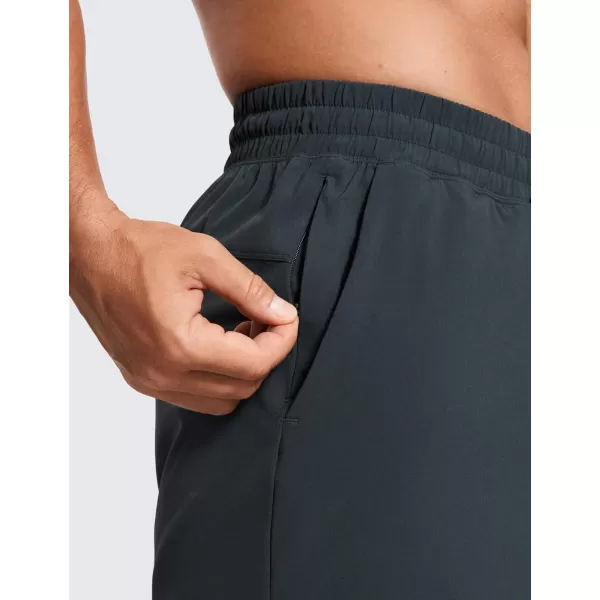 CRZ YOGA Mens 2 in 1 Running Shorts with Liner  7 Quick Dry Workout Sports Athletic Shorts with PocketsMelanite