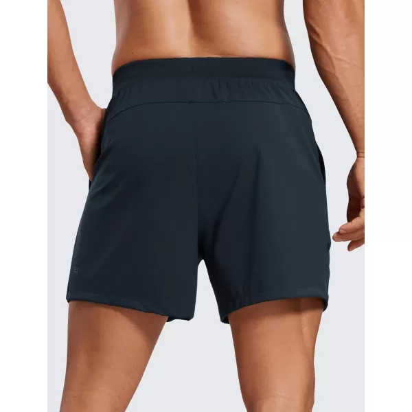 CRZ YOGA Mens FourWay Stretch Workout Shorts  5 Soft Durable Casual Athletic Shorts with Pocket Gym Running HikingTrue Navy